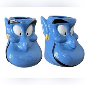 Disney Aladdin Genie Large 3D Ceramic Blue Handle Mug Magic Lamp Jasmine 22 oz